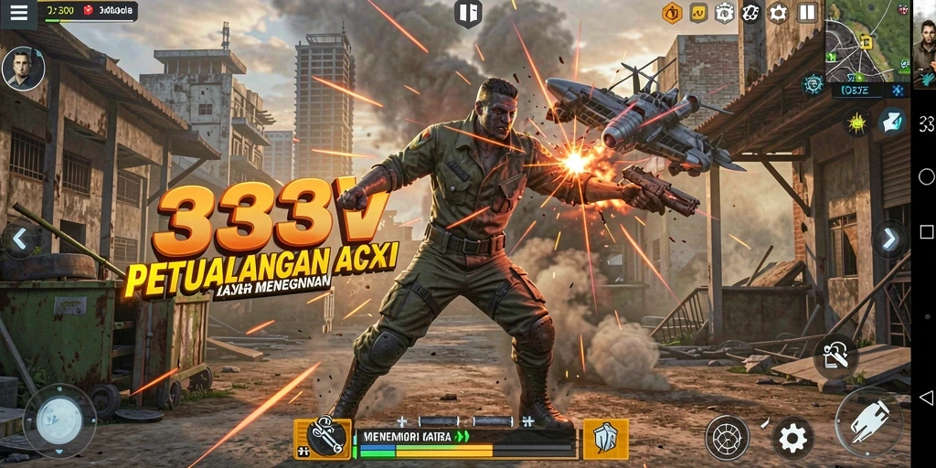 Screenshot gameplay 333V yang menampilkan aksi pertarungan yang menarik dan grafis fantastis.