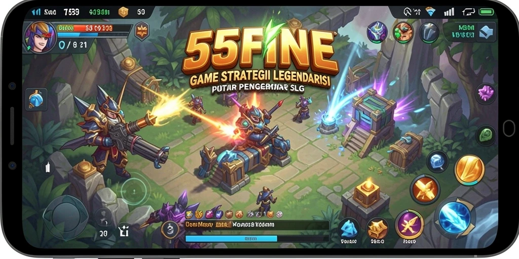 Tampilan gameplay menarik dari 55FIVE yang menunjukkan aksi strategis SLG.