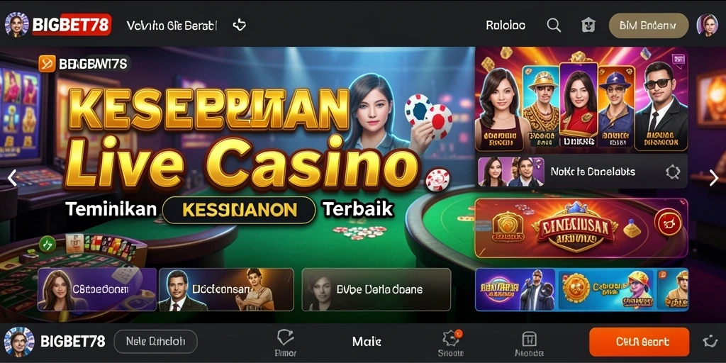 Tampilan menarik dari permainan Live Casino di BIGBET78.