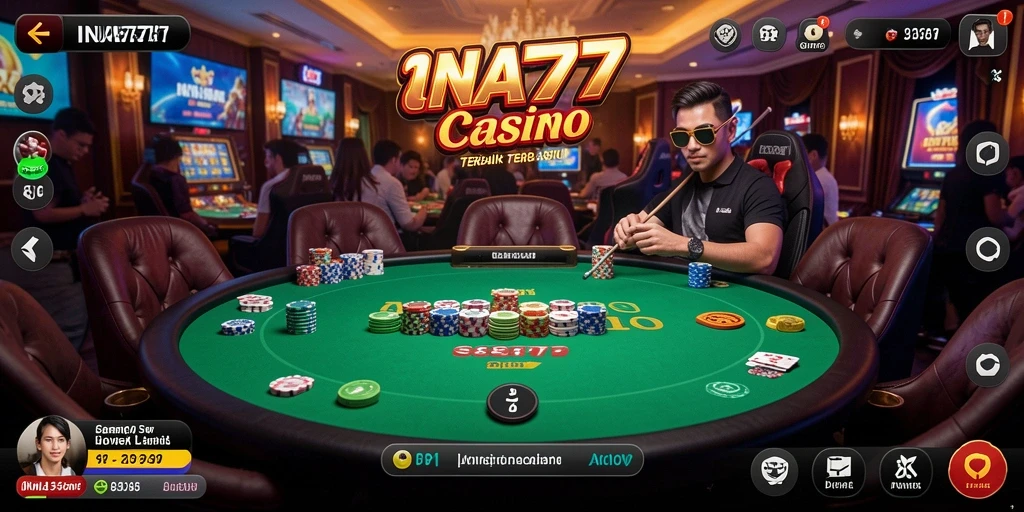 Tampilan menarik dari gameplay Live Casino yang mendebarkan di INA777.