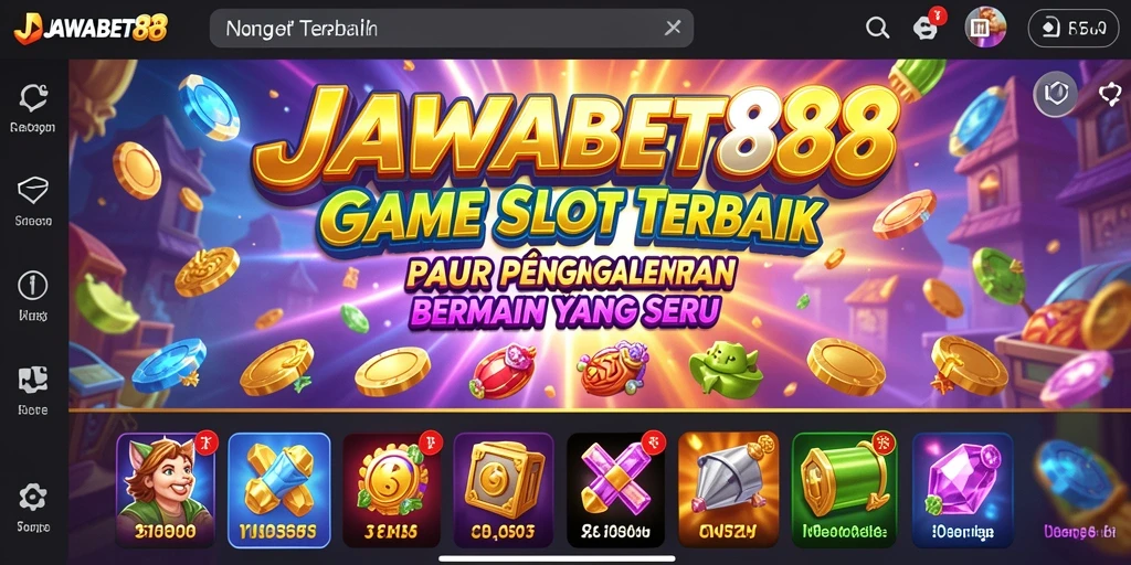 Tampilan gameplay slot JAWABET88 yang mengasyikkan dan penuh warna.