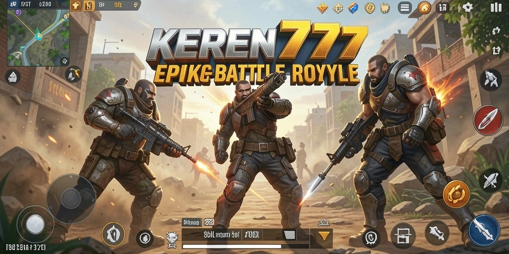 Tampilan gameplay KEREN777 yang seru dalam pertarungan Battle Royale.
