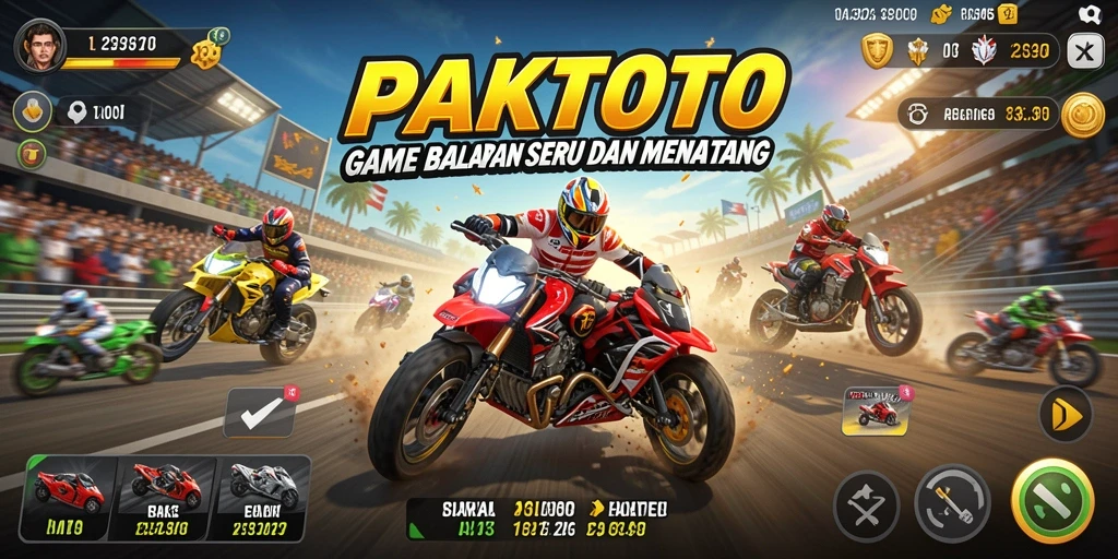 Tangkapan layar gameplay PAKTOTO yang menampilkan mobil balap beraksi.