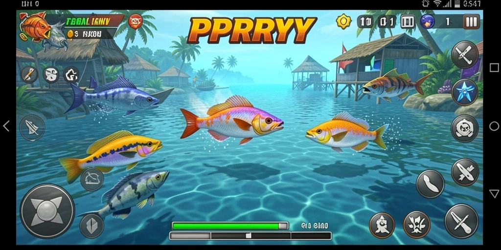 Screenshot utama PPRRYY menampilkan gameplay Tembak Ikan yang menarik.