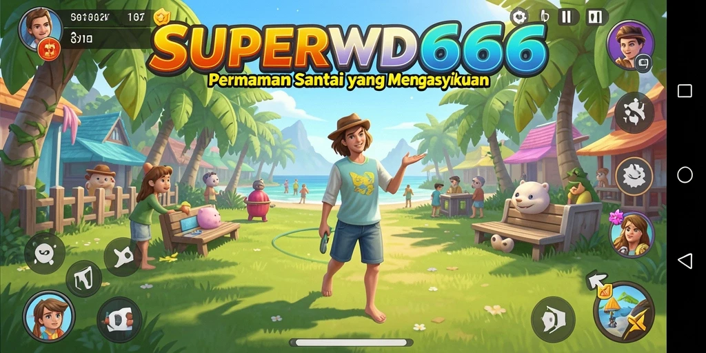 Gambar menunjukkan momen gameplay SUPERWD666 yang seru dan santai.