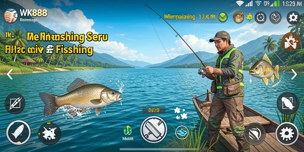 Screenshot menunjukkan momen seru saat menangkap ikan besar di WK888.